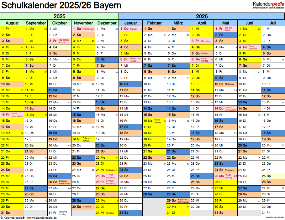Schulkalender 2025/2026